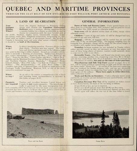 Summer tourist fares, 1918