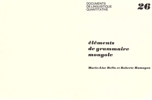 Éléments de grammaire mongole