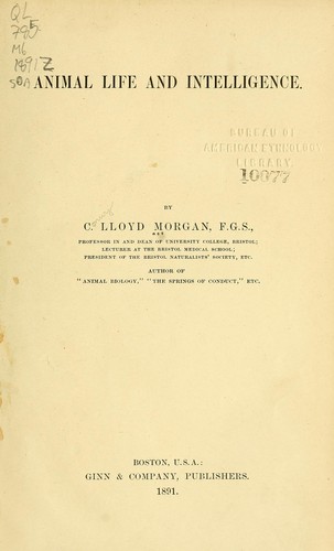 Animal life and intelligence