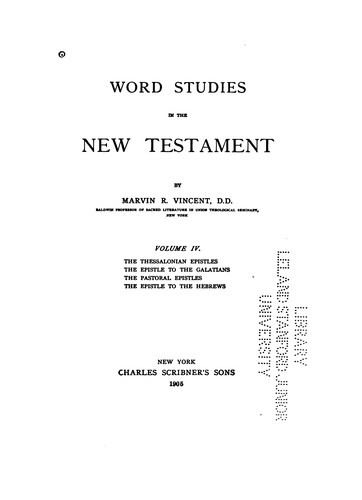 Word Studies in the New Testament