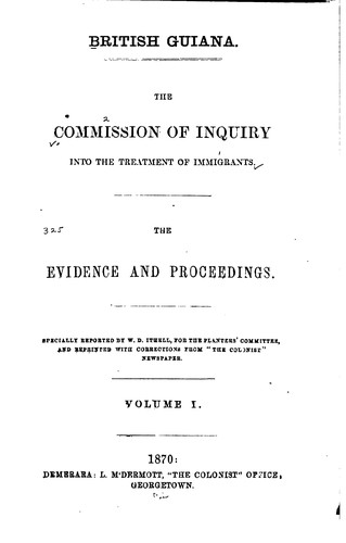 Report of the Commissioners: Evidences and Proceedings