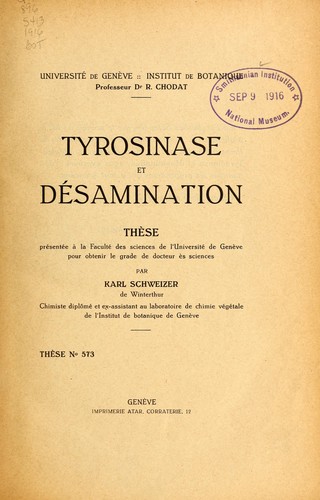 Tyrosinase et désamination ...