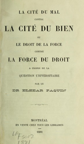 La cite du mal contre la cite du bien
