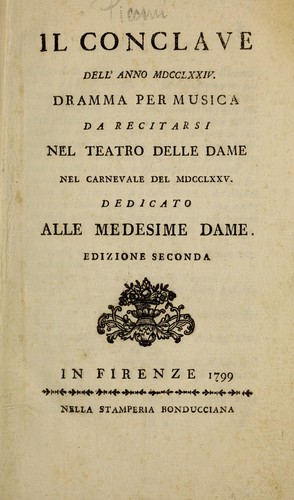 Il conclave dell'anno MDCCLXXIV