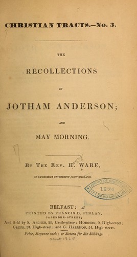 The recollections of Jotham Anderson