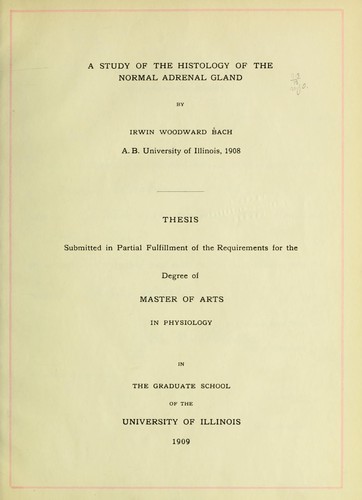 A study of the histology of the normal adrenal gland