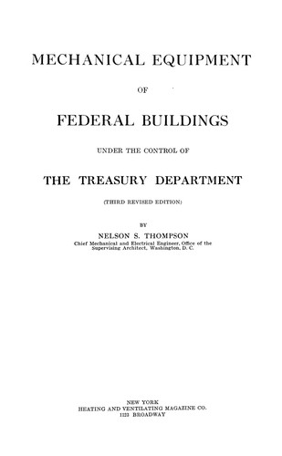 Mechanical equipment of federal buildings, under the control of the Treasury department