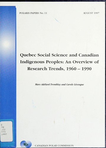 Quebec social science and Canadian indigenous peoples