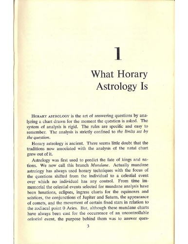 Horary astrology and the judgment of events