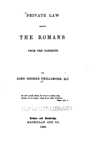 Private law among the Romans
