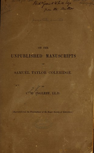 On the unpublished manuscripts of Samuel Taylor Coleridge
