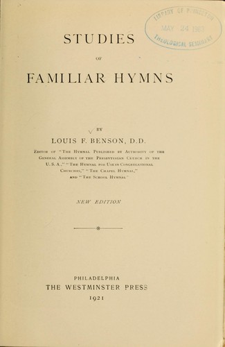 Studies of familiar hymns