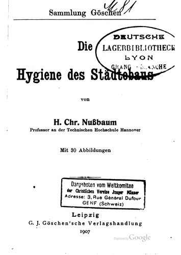 Die hygiene des Städtebaus