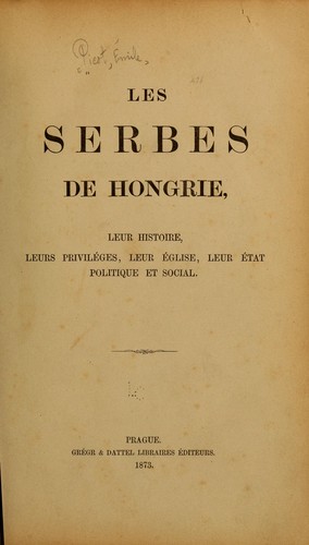 Les Serbes de Hongrie