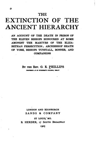 The Extinction of the Ancient Hierarchy: An Account of the Death in Prison ..