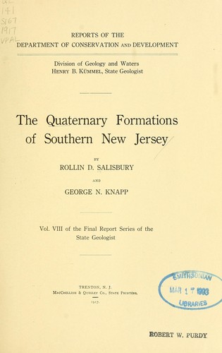 The quaternary formations of Southern New Jersey