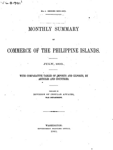 Summary of commerce of the Philippine Islands ..