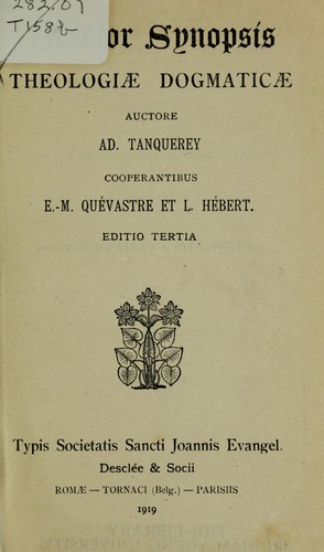 Brevior synopsis theologiae dogmaticae
