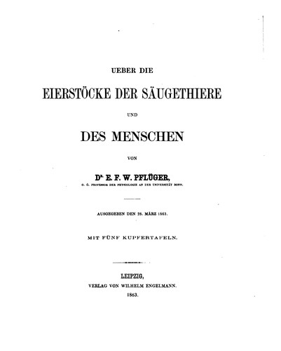 Ueber die eierstöcke der säugethiere und des menschen