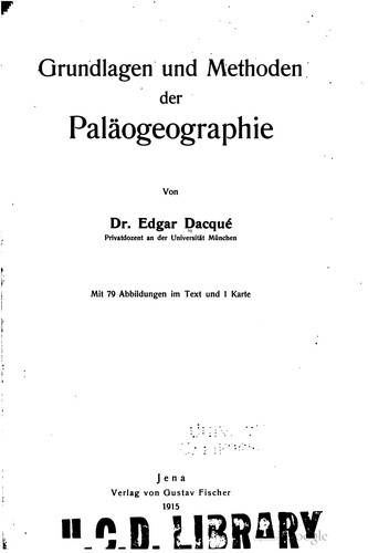 Grundlagen und methoden der paläogeographie