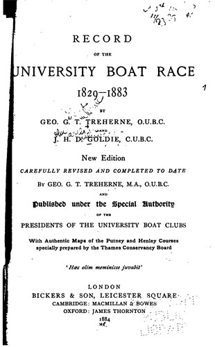 Record of the university boat race, 1829-1883