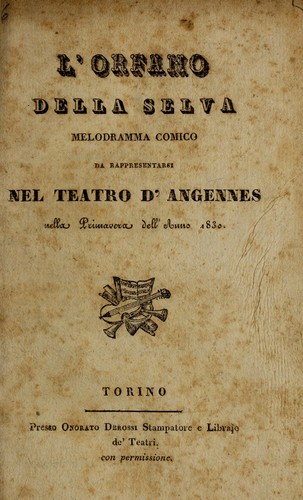 L'orfano della selva