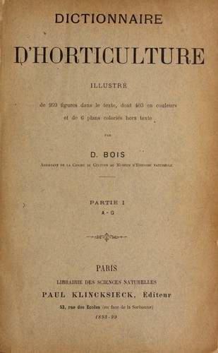 Dictionnaire d'horticulture illustre
