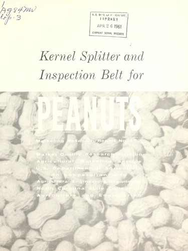 Kernel splitter and inspection belt for peanuts