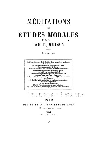 Méditations et études morales