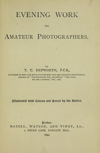 Evening work for amateur photographers
