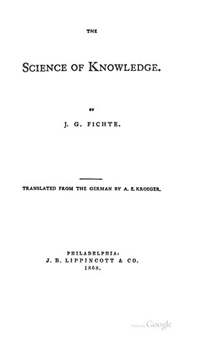 The science of knowledge