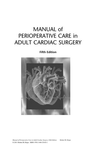 Manual of perioperative care in adult cardiac surgery
