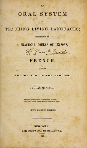 An oral system of teaching living languages