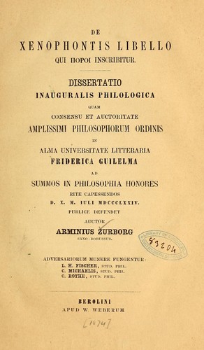 De Xenophontis libello qui Topoi inscribitur