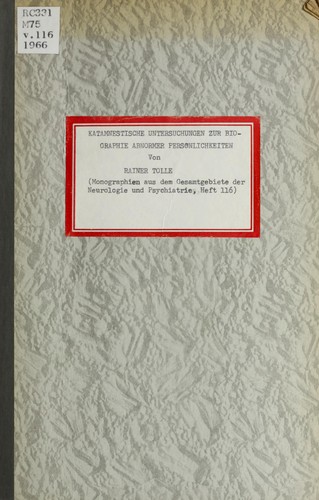 Katamnestische Untersuchungen zur Biographie abnormer Persönlichkeiten