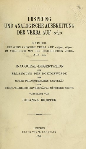 Ursprung und analogische Ausbreitung der Verba auf-azo
