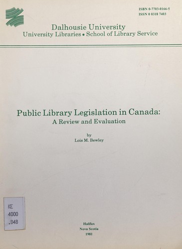Public Library Legislation in Canada