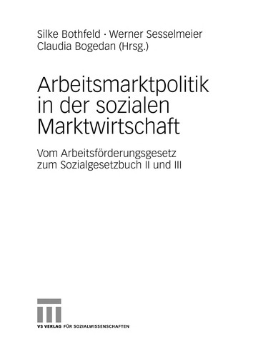 Arbeitsmarktpolitik in der sozialen Marktwirtschaft