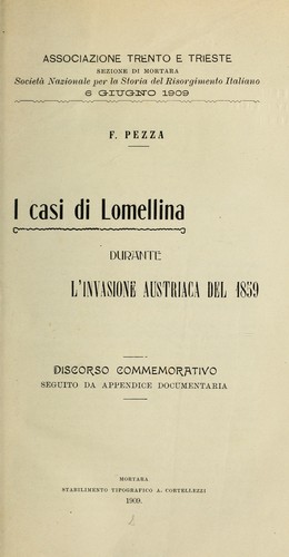 I casi di Lomellina durante l'invasione austriaca del 1859