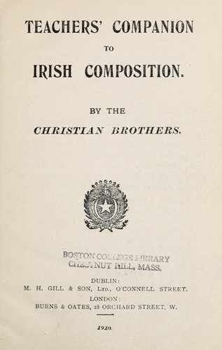 Teachers' companion to Irish composition /.