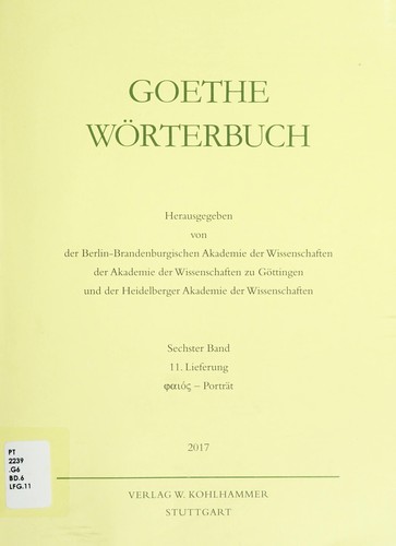 Goethe Wörterbuch [STANDORD]