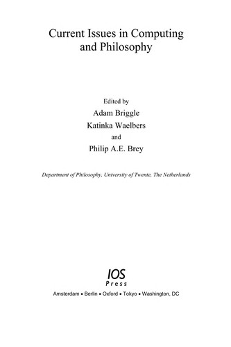 Current issues in computing and philosophy