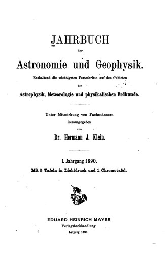 Jahrbuch der Astronomie und Geophysik