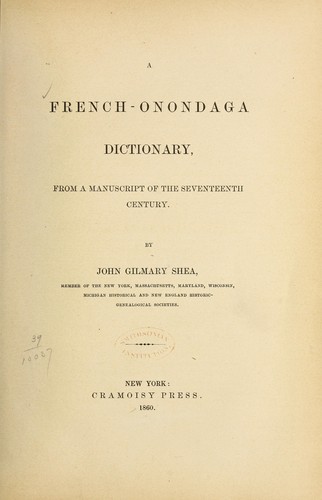 Dictionnaire françois-onontagué