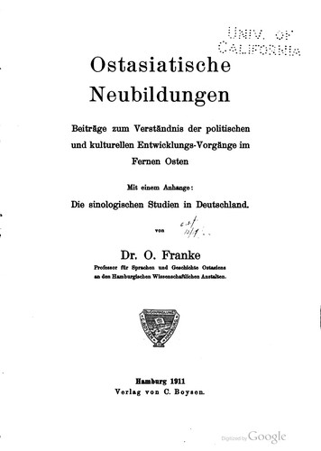 Ostasiatische Neubildungen