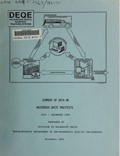 DEQE hazardous waste manifest tracking system