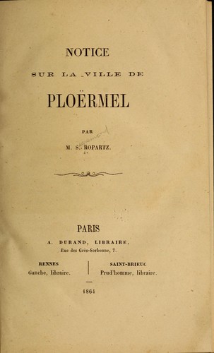 Notice sur la ville de Ploërmel