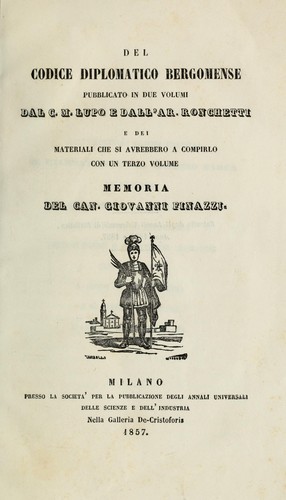 Del codice diplomatico Bergomense