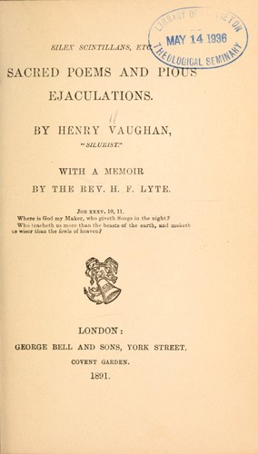 Sacred poems and pious ejaculations