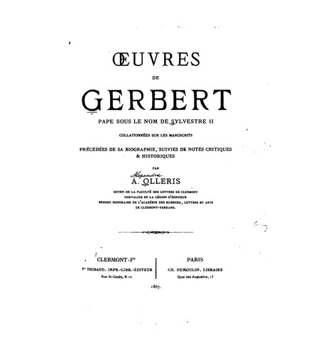 Œuvres de Gerbert